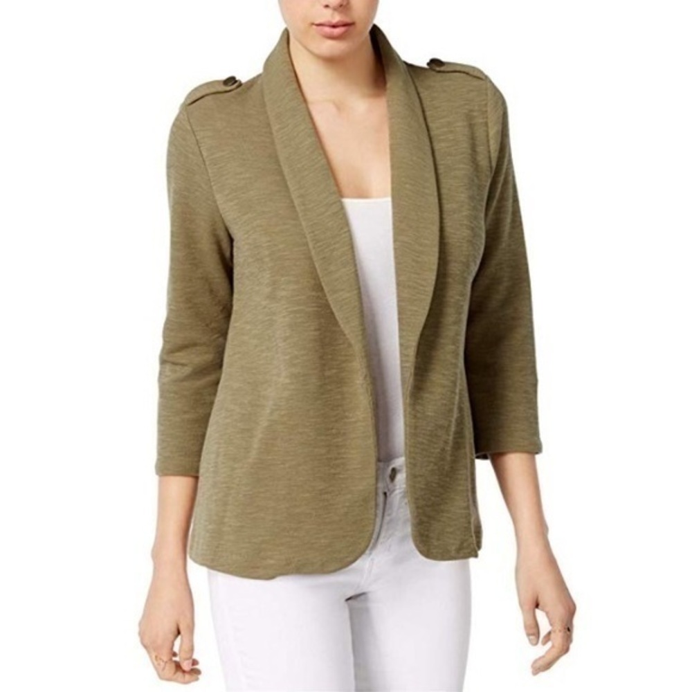 Maison Jules Slub Heathered Military Jacket sz S